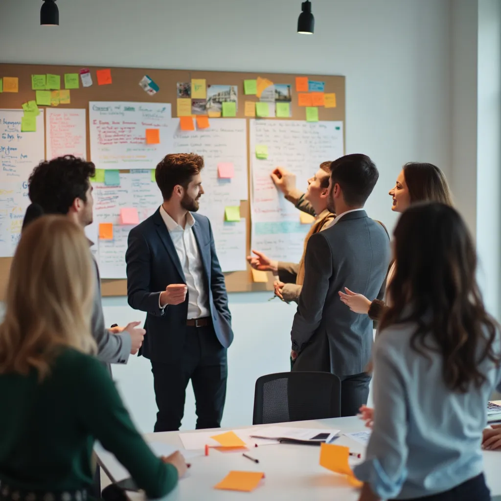 Consultores en reunión de planificación estratégica